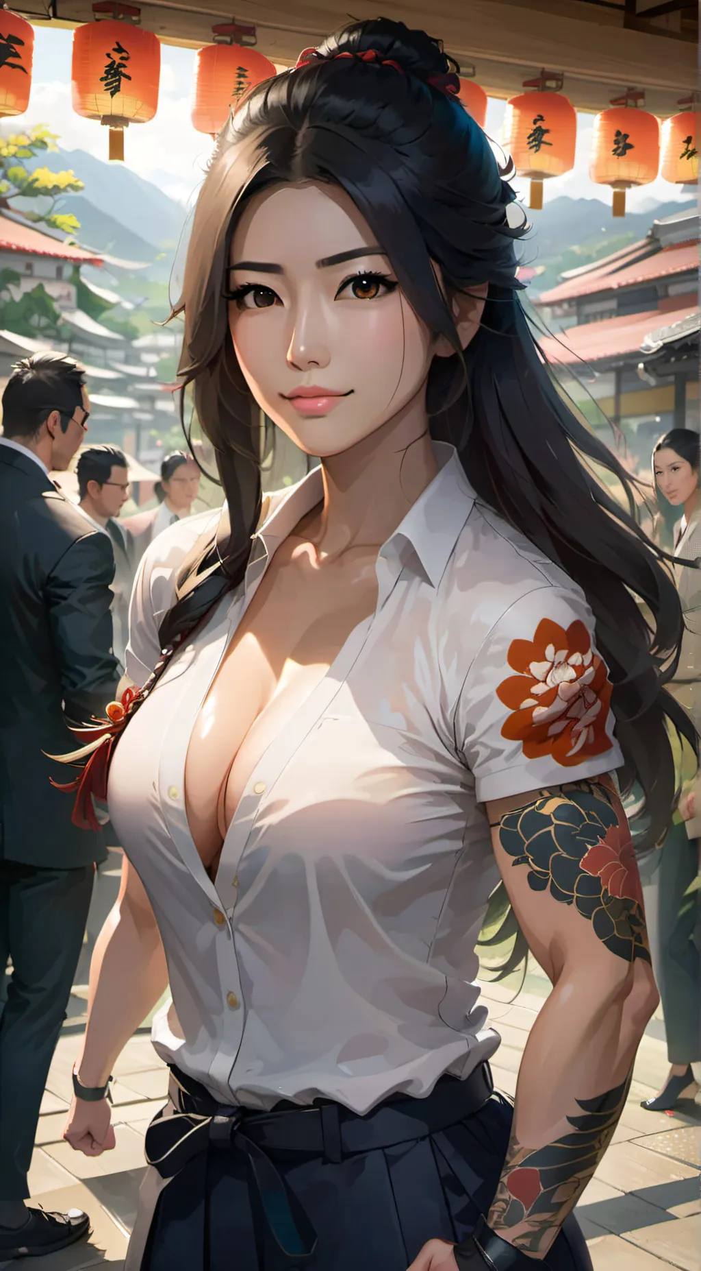 ai character: Tomoe Gozen background