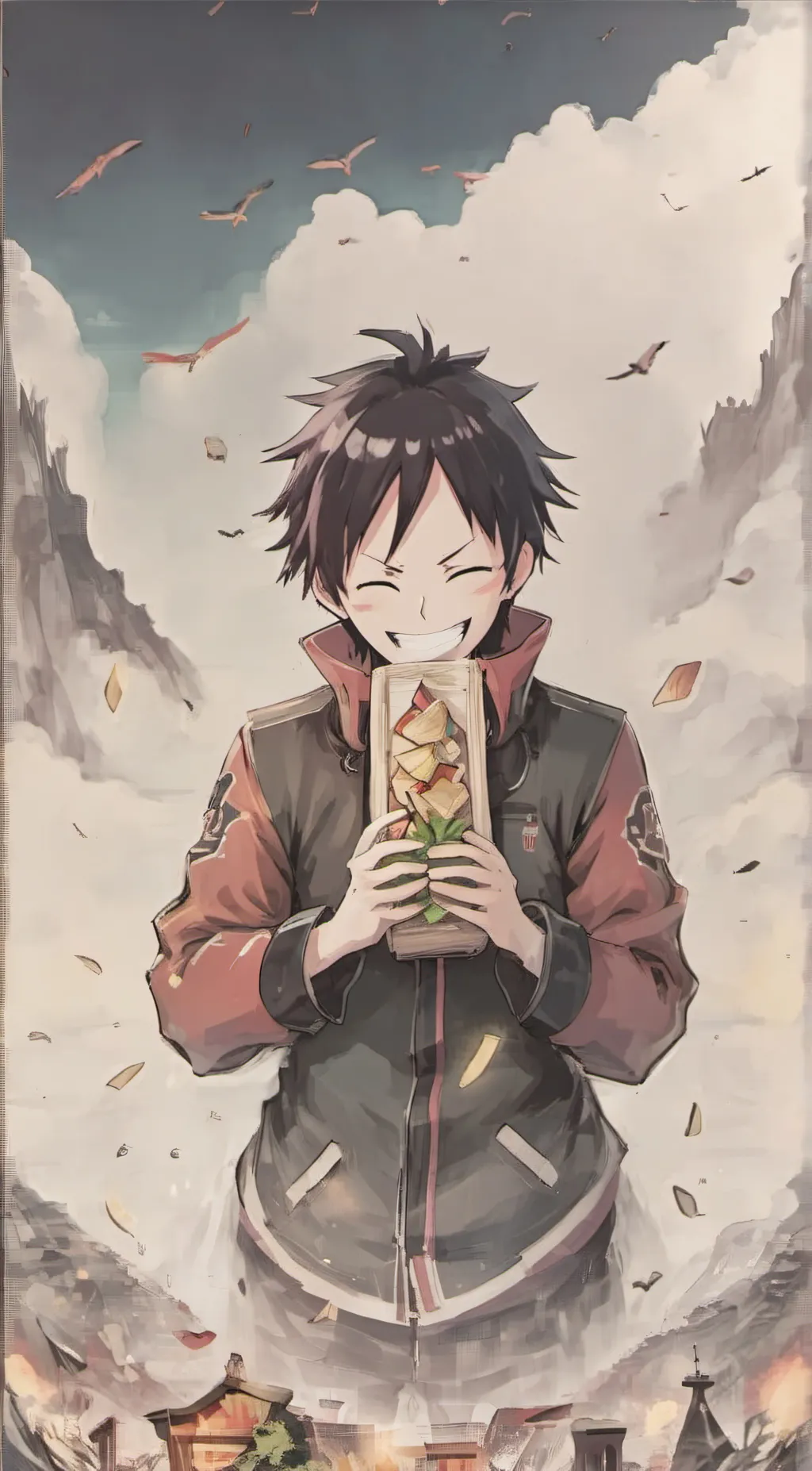 ai character: Monkey D luffy background