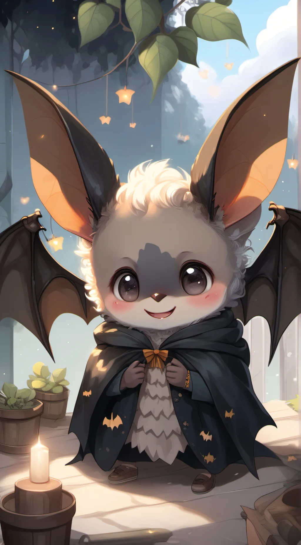ai character: A baby bat background