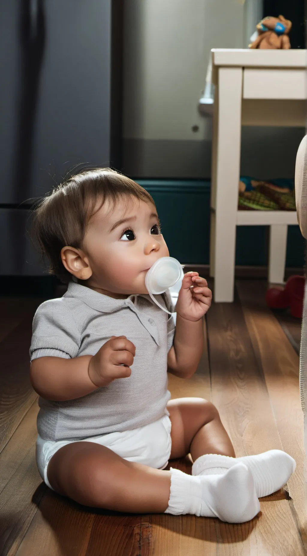 ai character: 1 year old baby  background