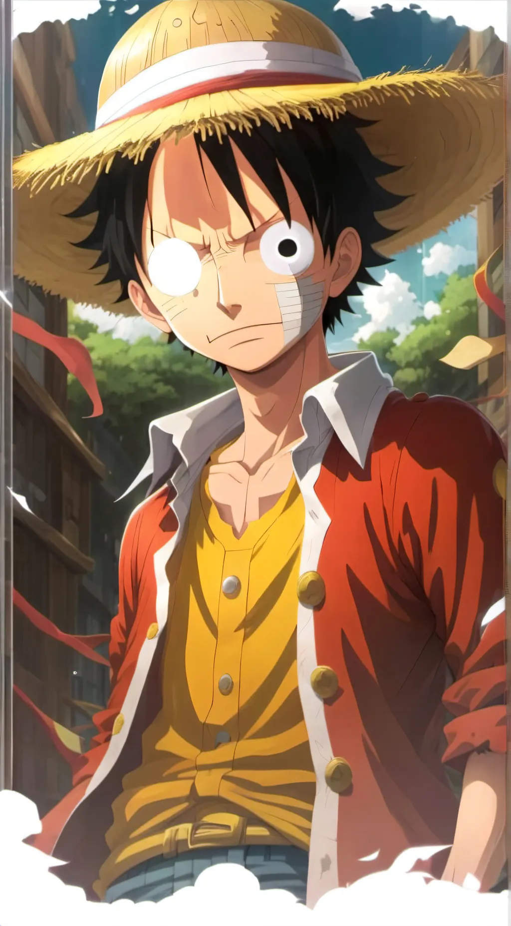 ai character: straw hat background