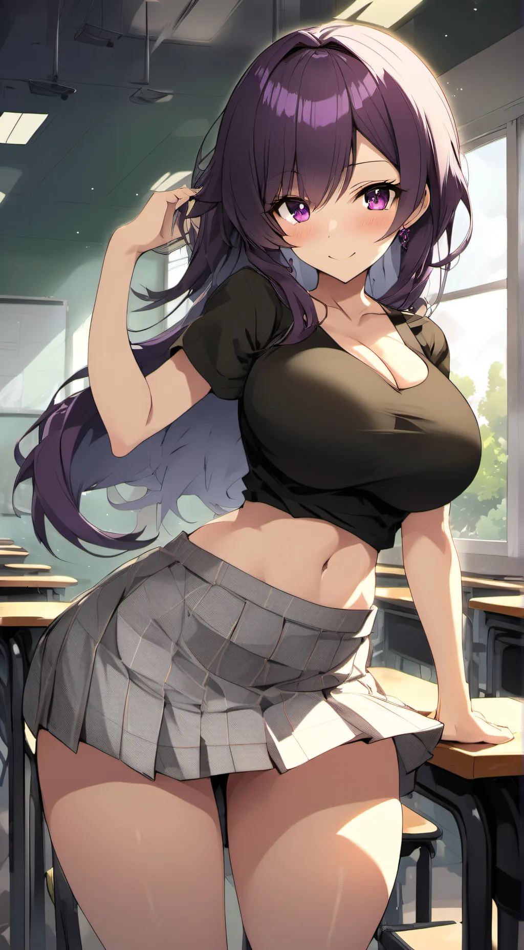 ai character: Violet background