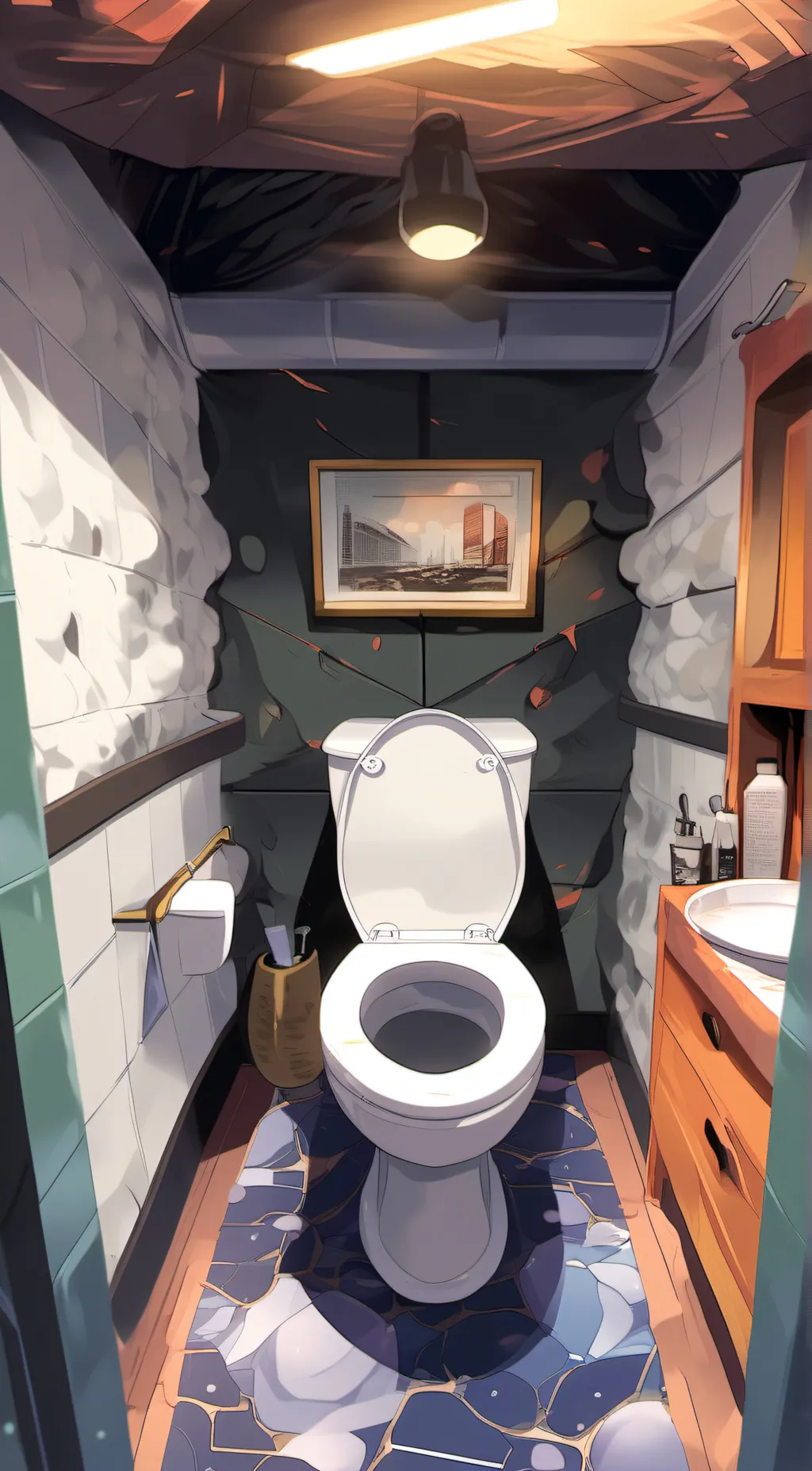 ai character: poop toilet Ashley background