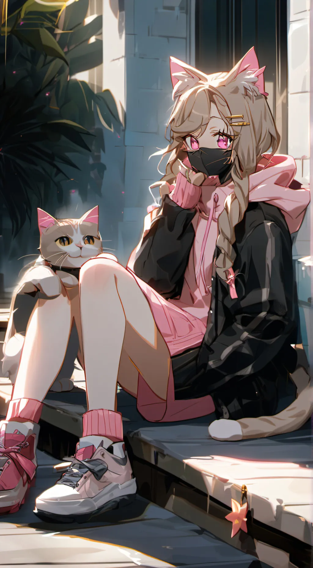 ai character: nice uwu cat emily background