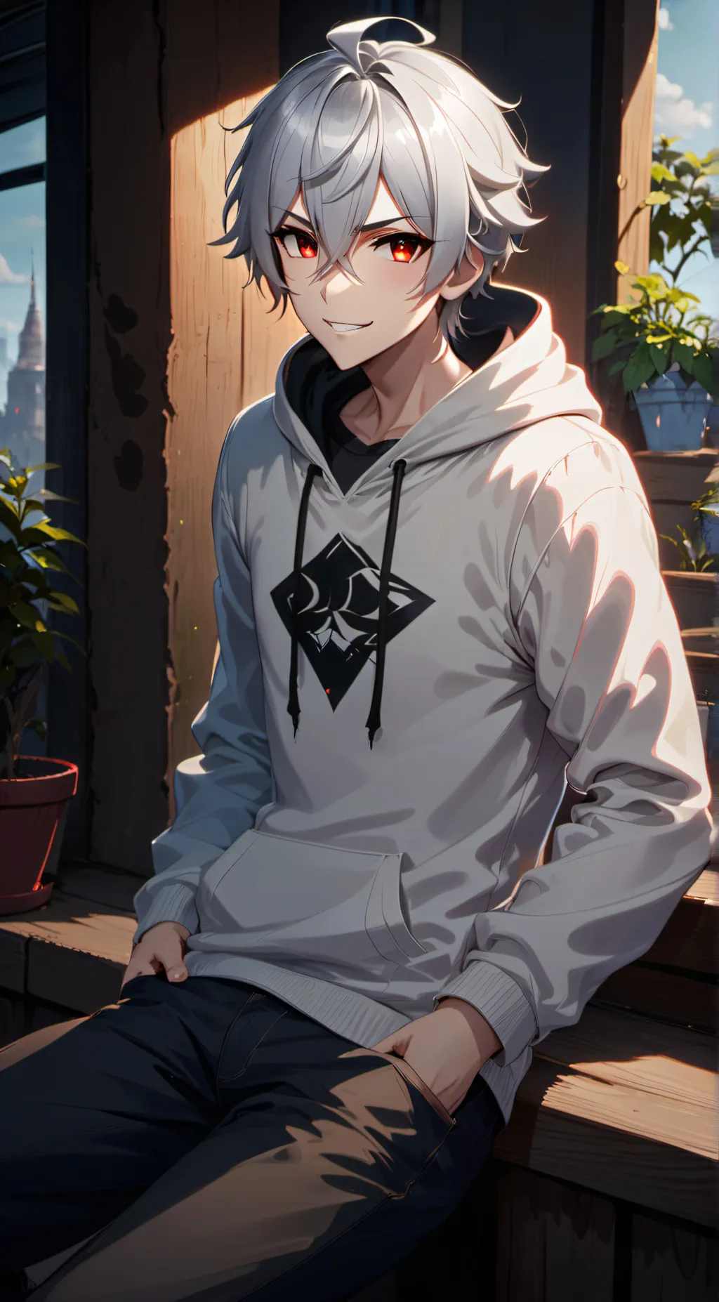 ai character: Kaneki  background