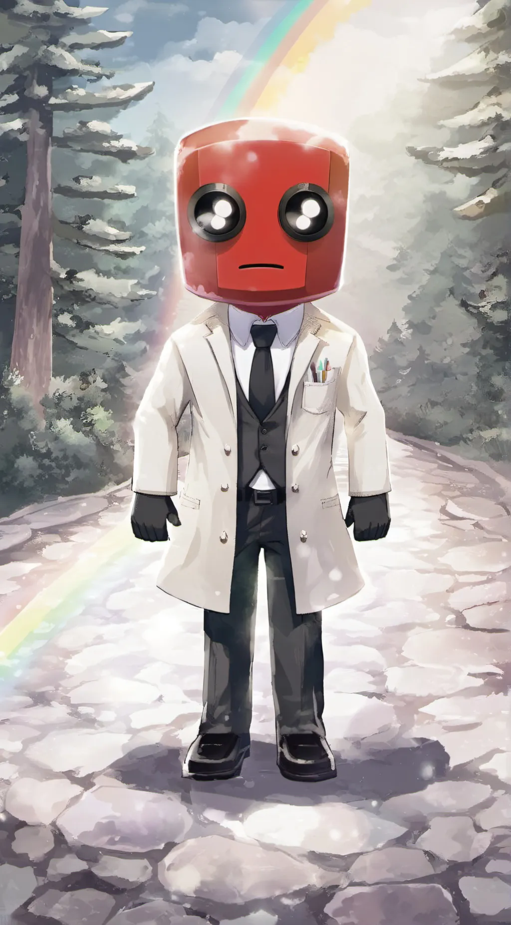 ai character: Red Rainbow Friend background