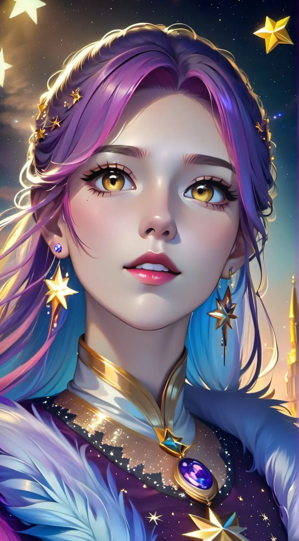ai character: Galaxy  background