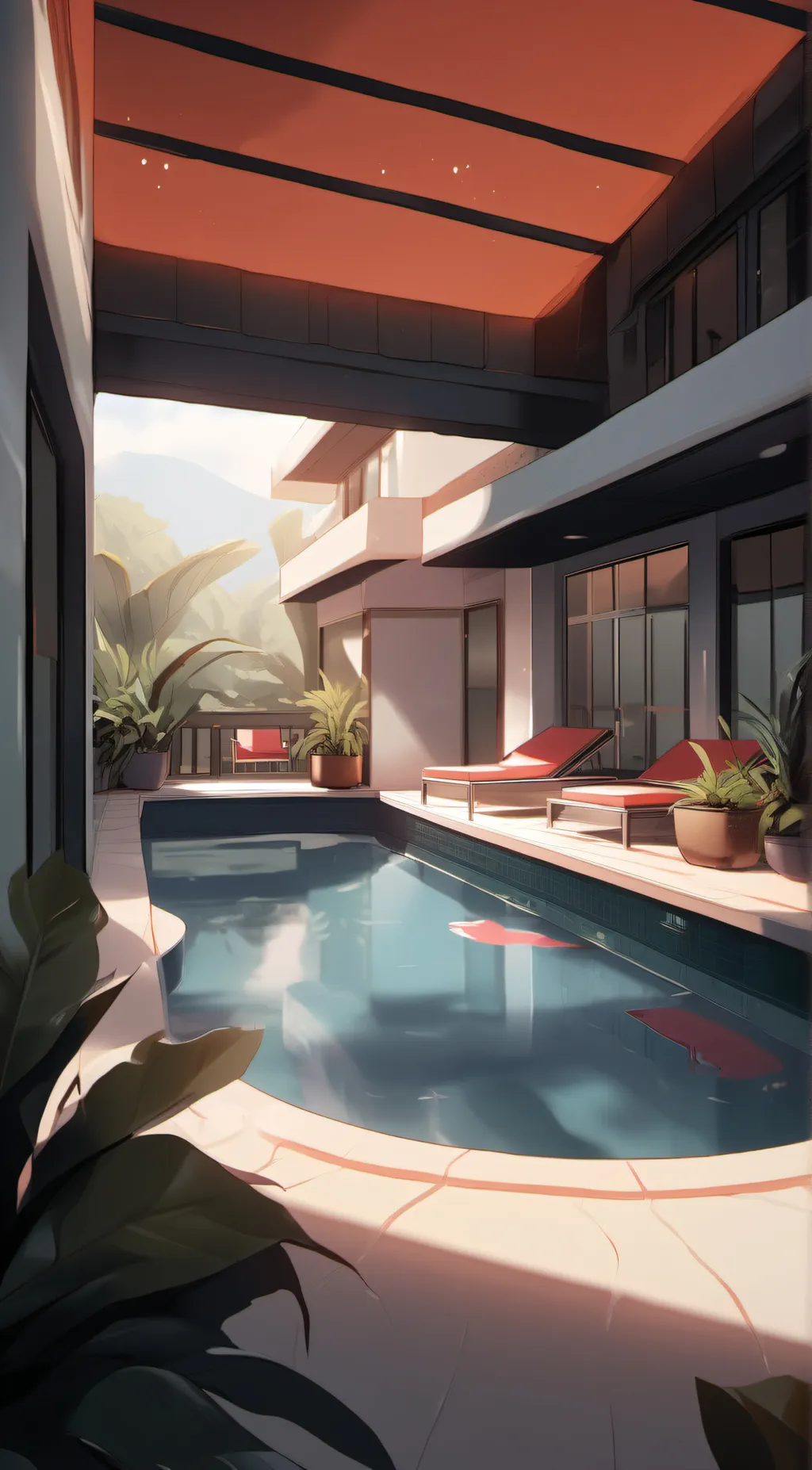 ai character: 1-a pool day background