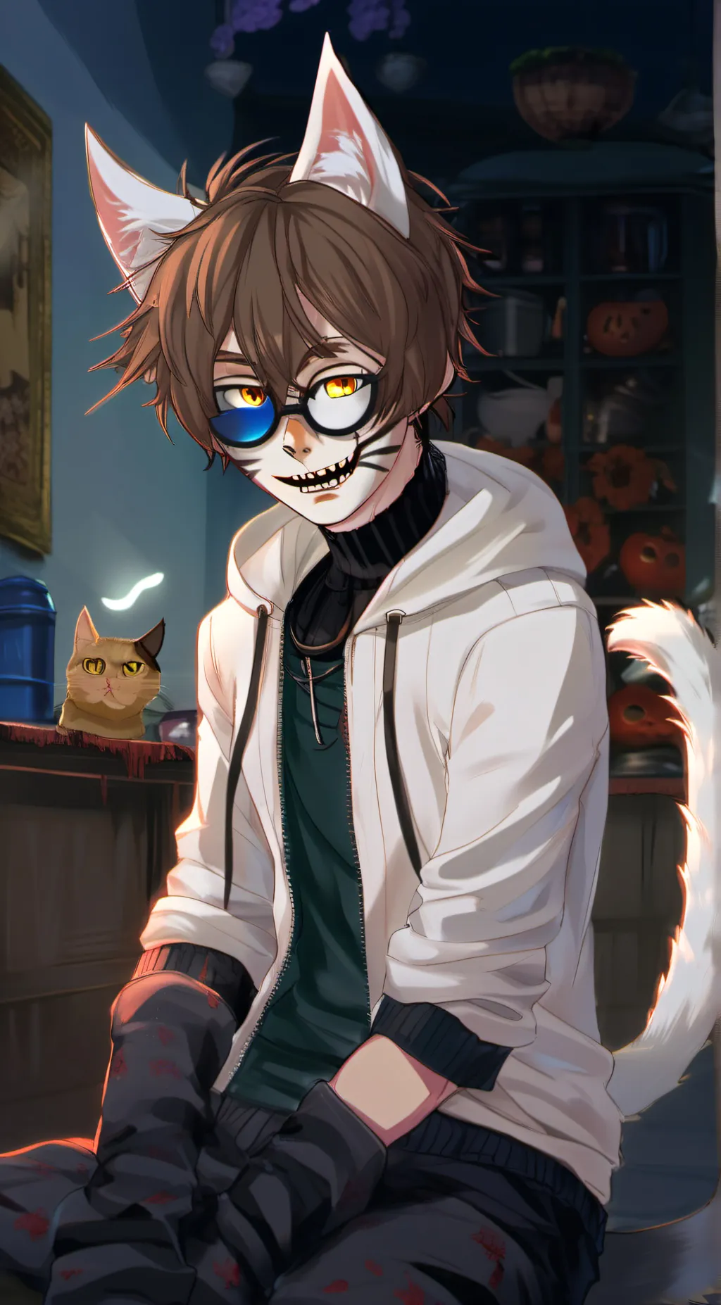 ai character: ticci toby cat boy background
