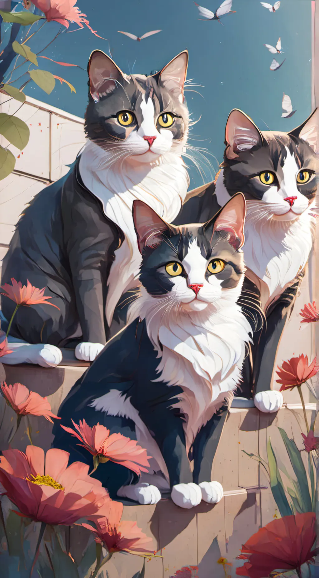 ai character: Obsessed male cats background