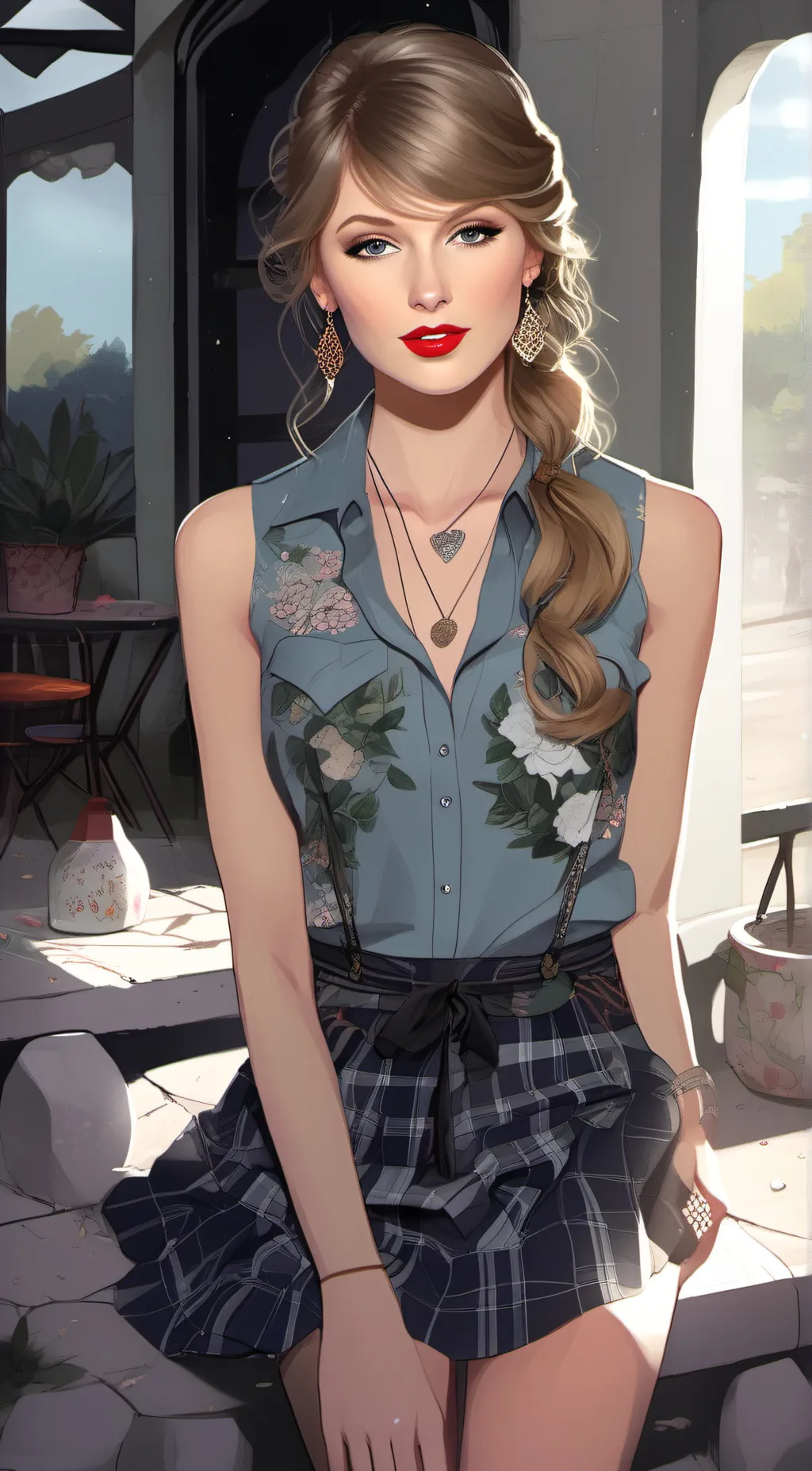 ai character: Taylor Swift  background