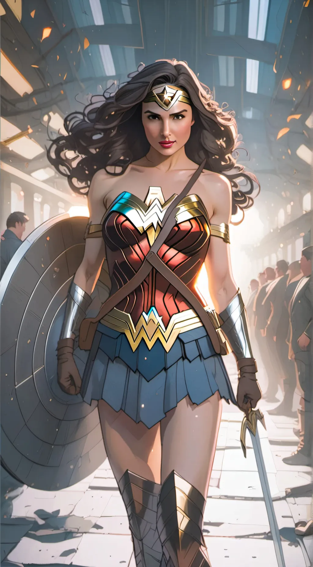 ai character: wonder woman background