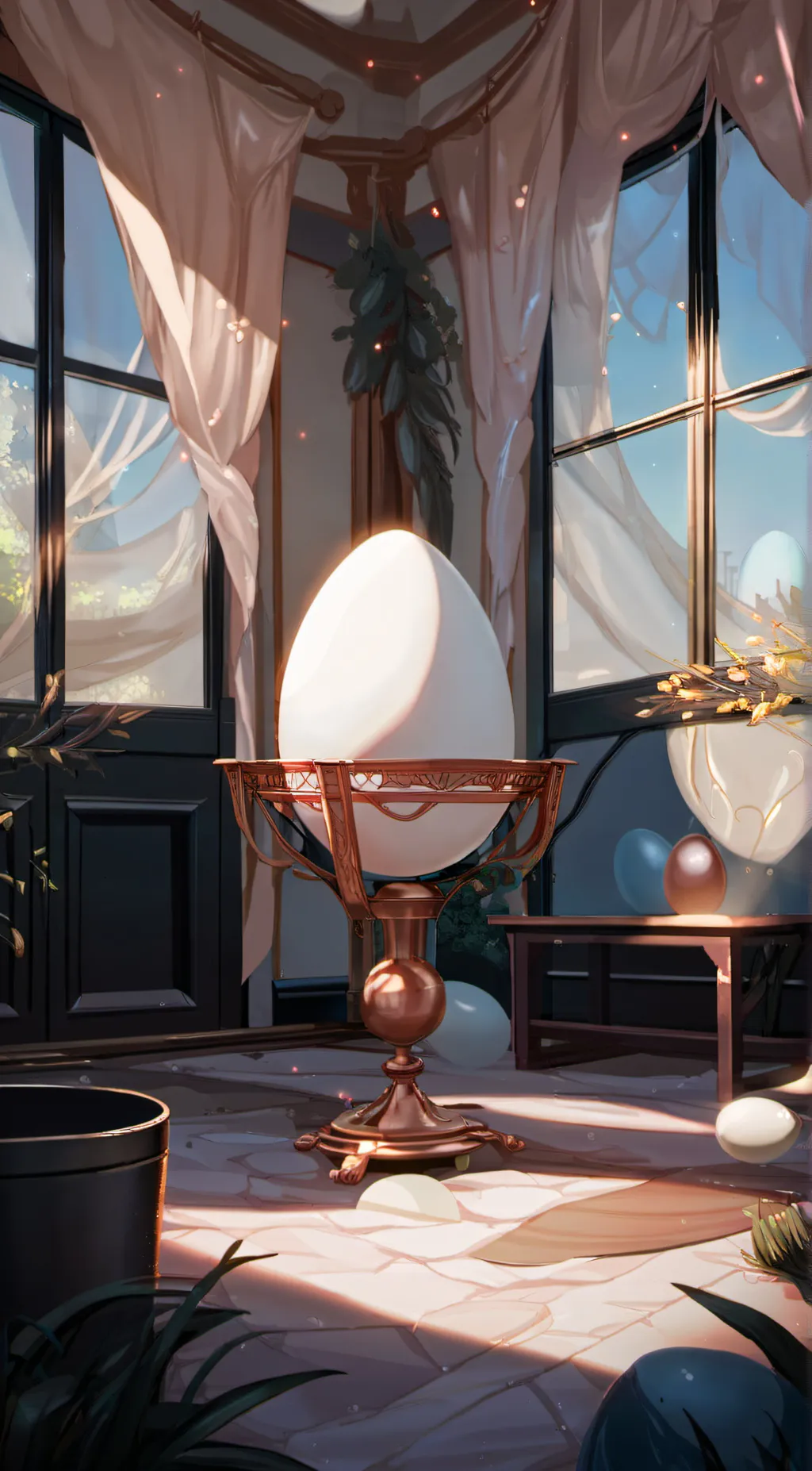 ai character: egg background