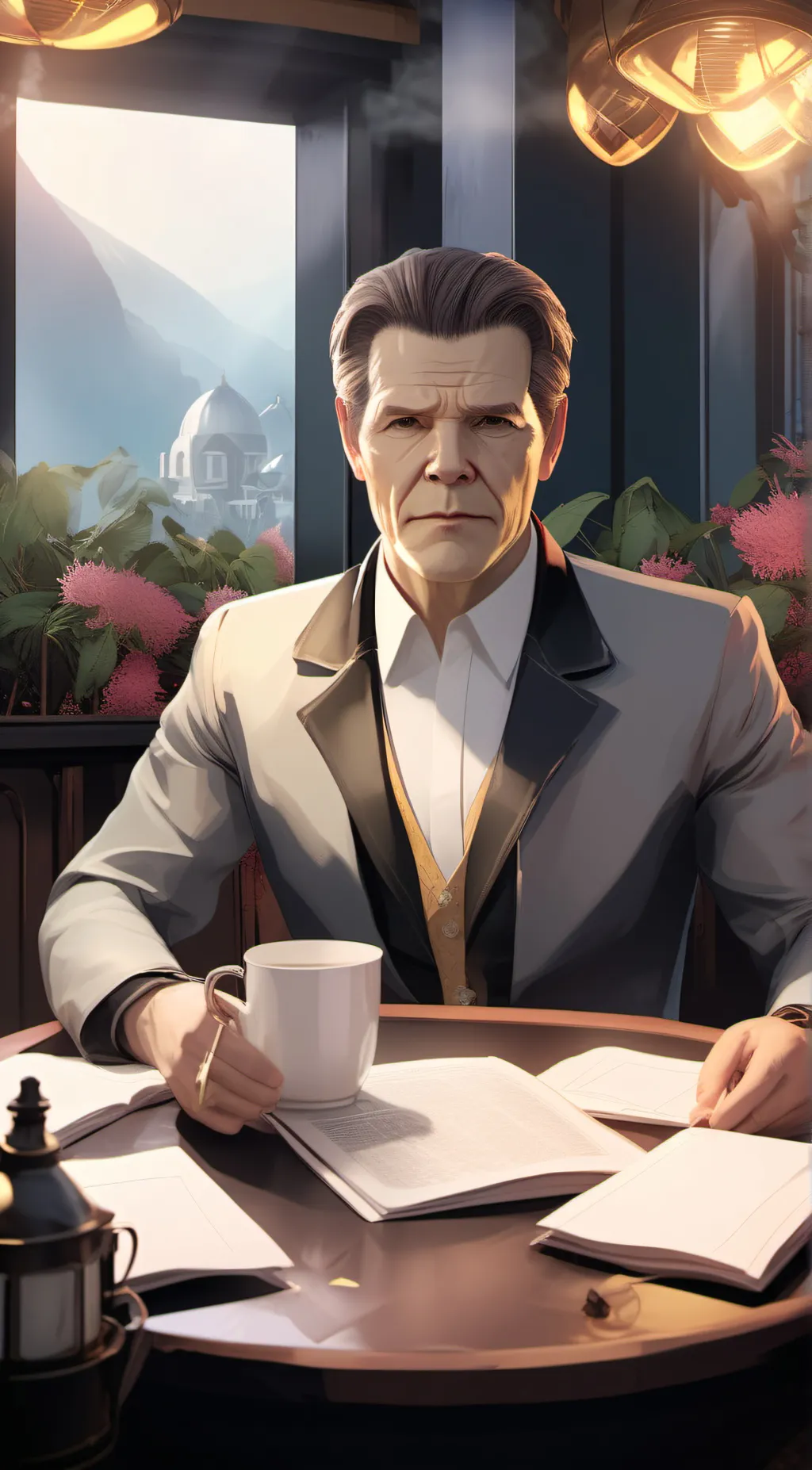 ai character: News Reporter  background