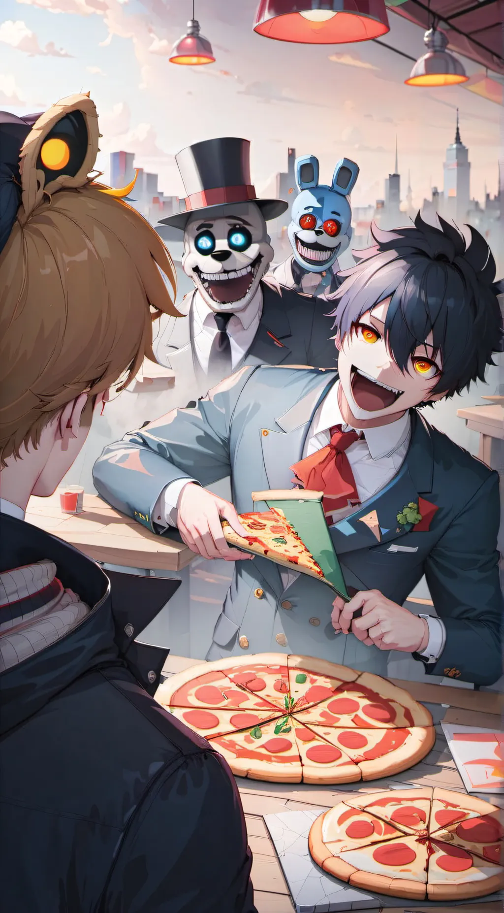 ai character: Fnaf Pizzaplex background