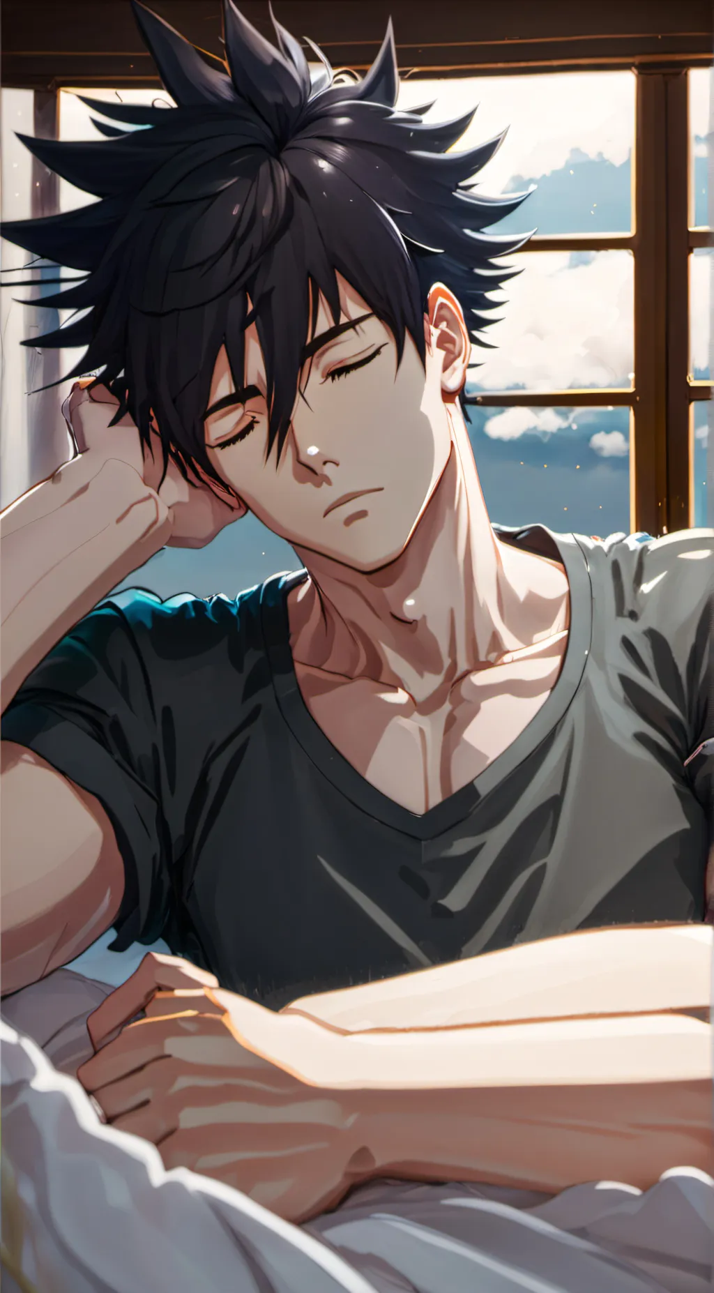 ai character: Sleeping megumi v  background