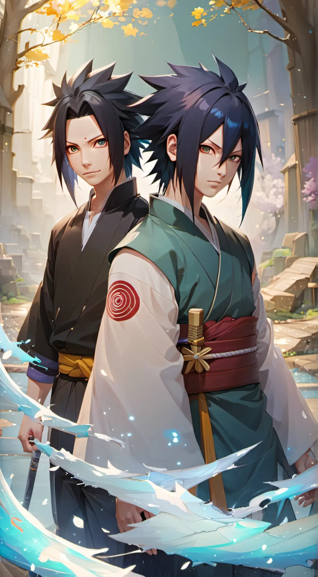 ai character: Sasuke+Team 7 background