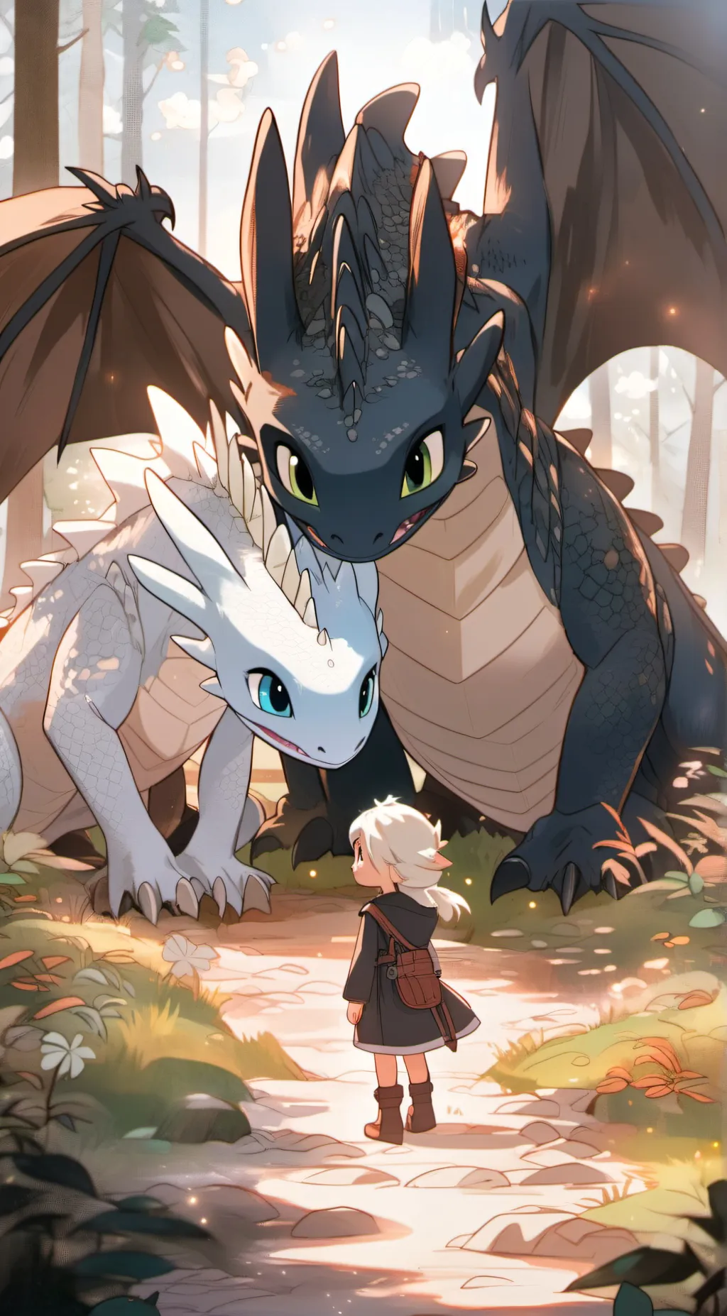 ai character: Toothless,Luna background