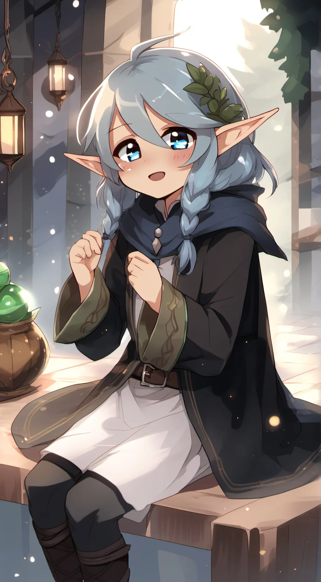 ai character: blue berry background