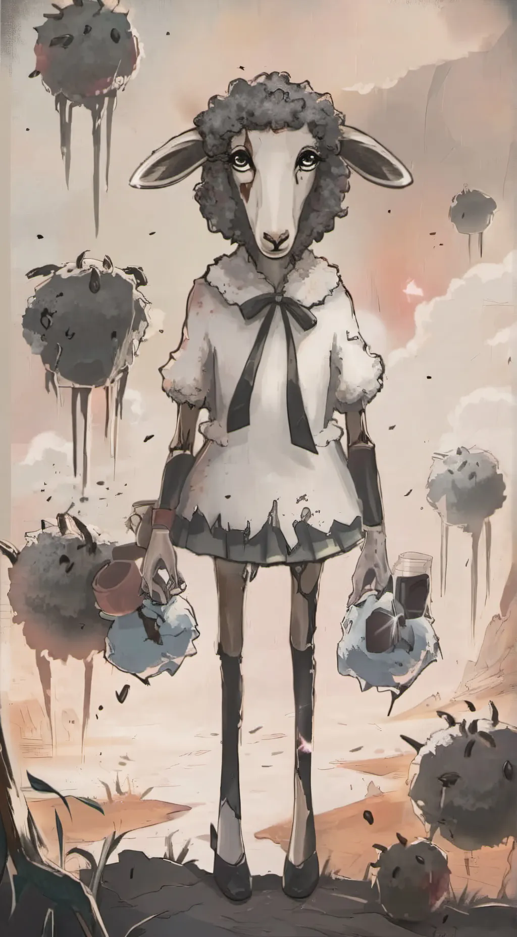 ai character: SHA THE SHEEEEEP background