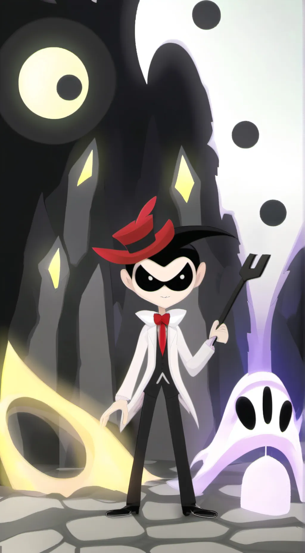 ai character: Adam (Hazbin hotel background