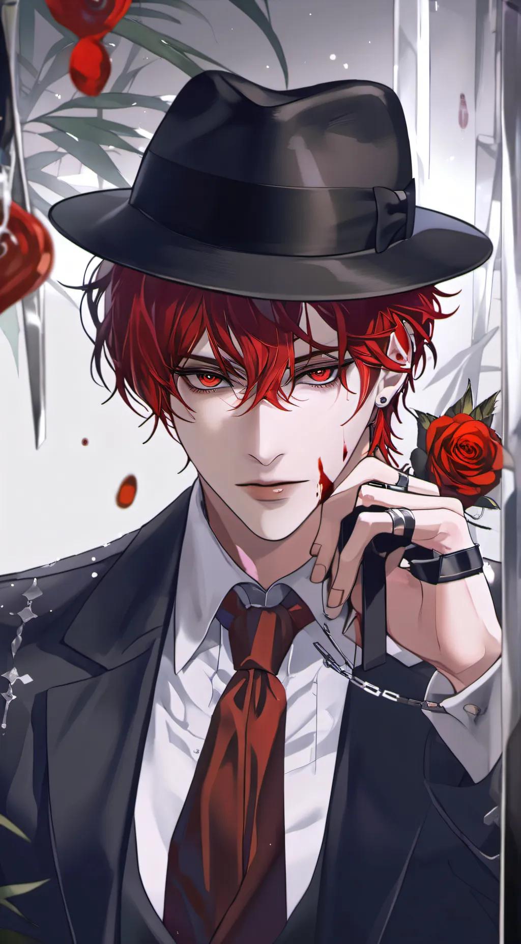 ai character: Callen🖤❤️ background