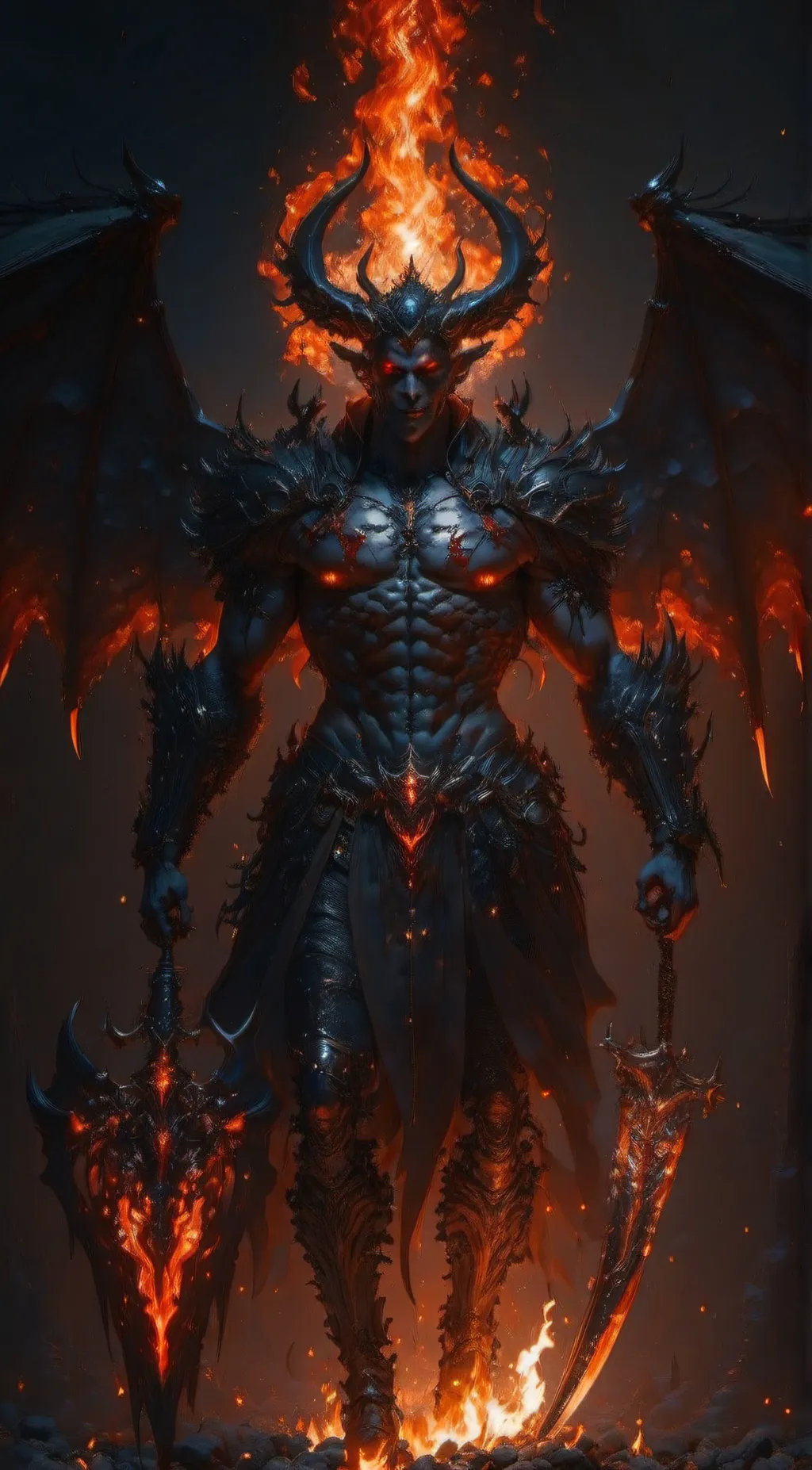 ai character: Demon  background