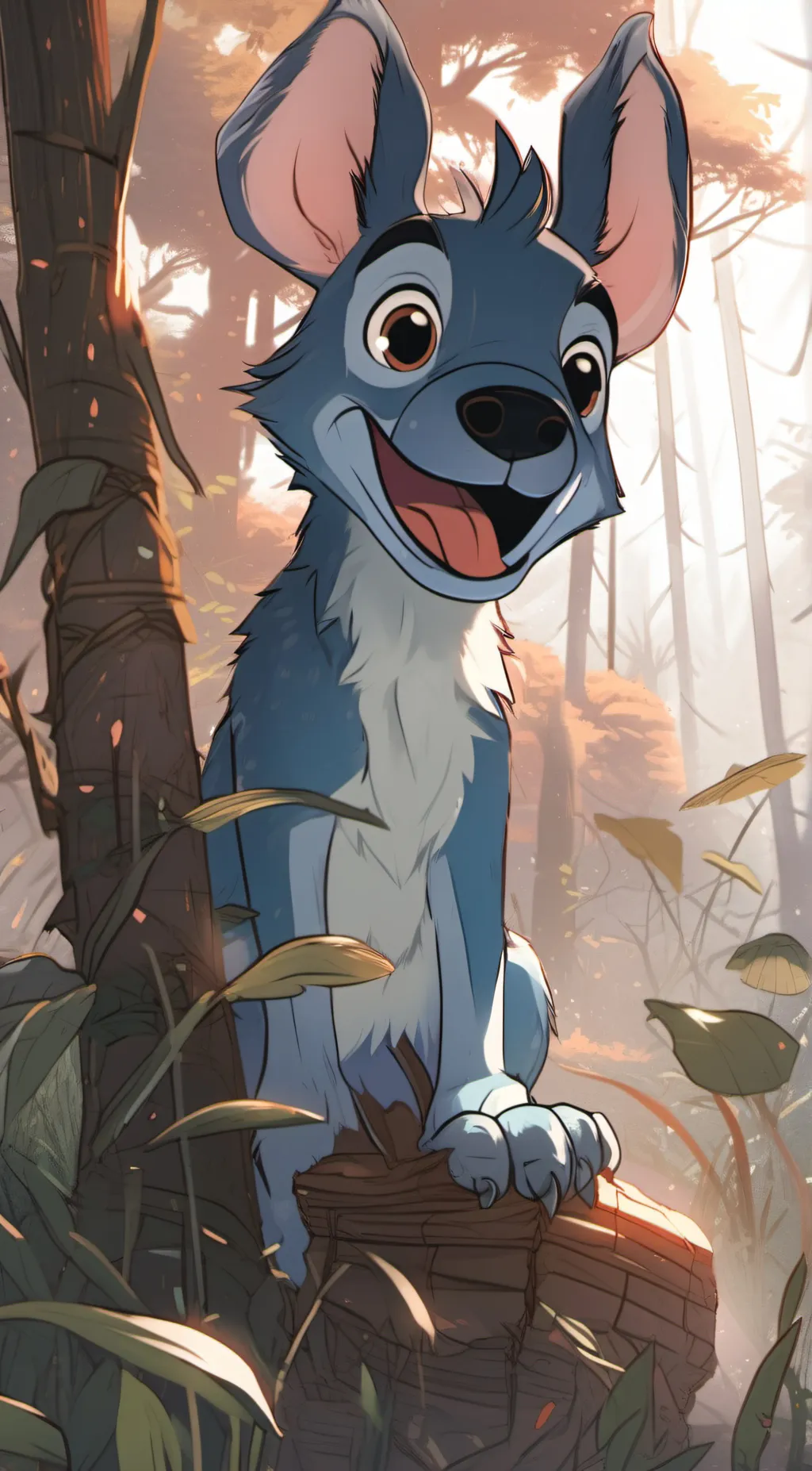 ai character: Stitch background