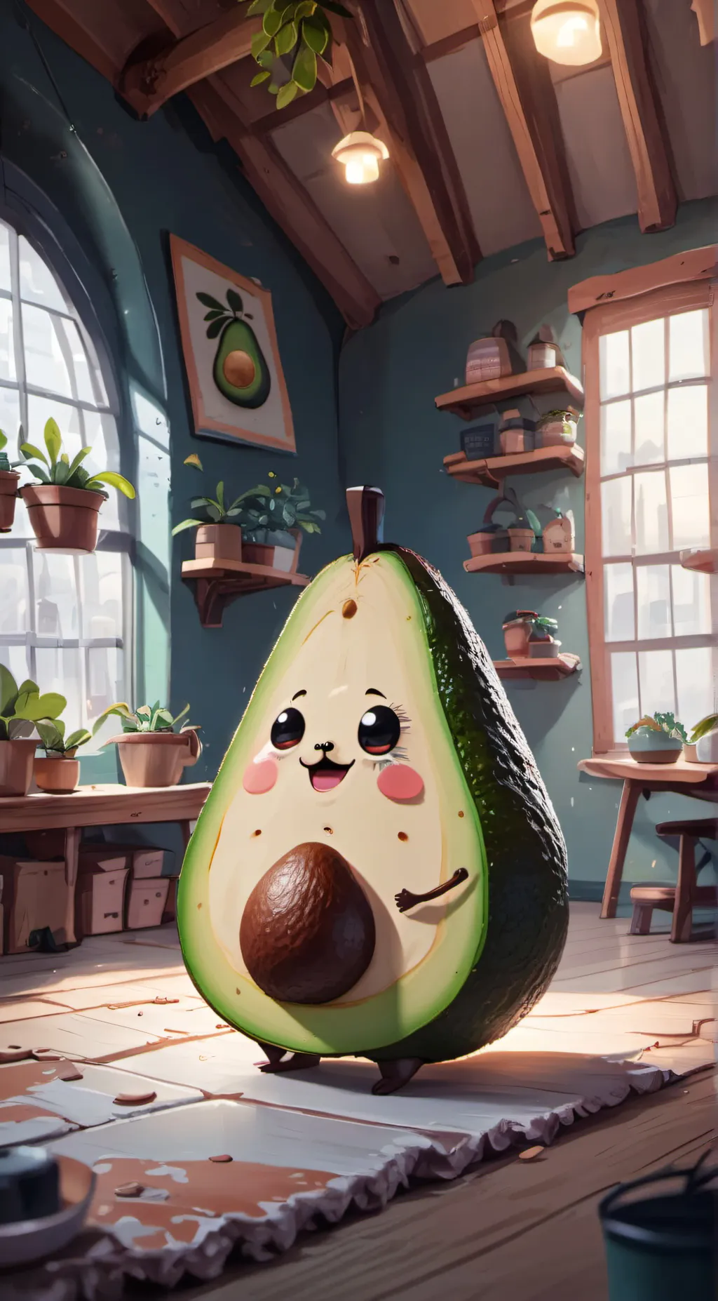 ai character: Avocado buddy 🥑 background