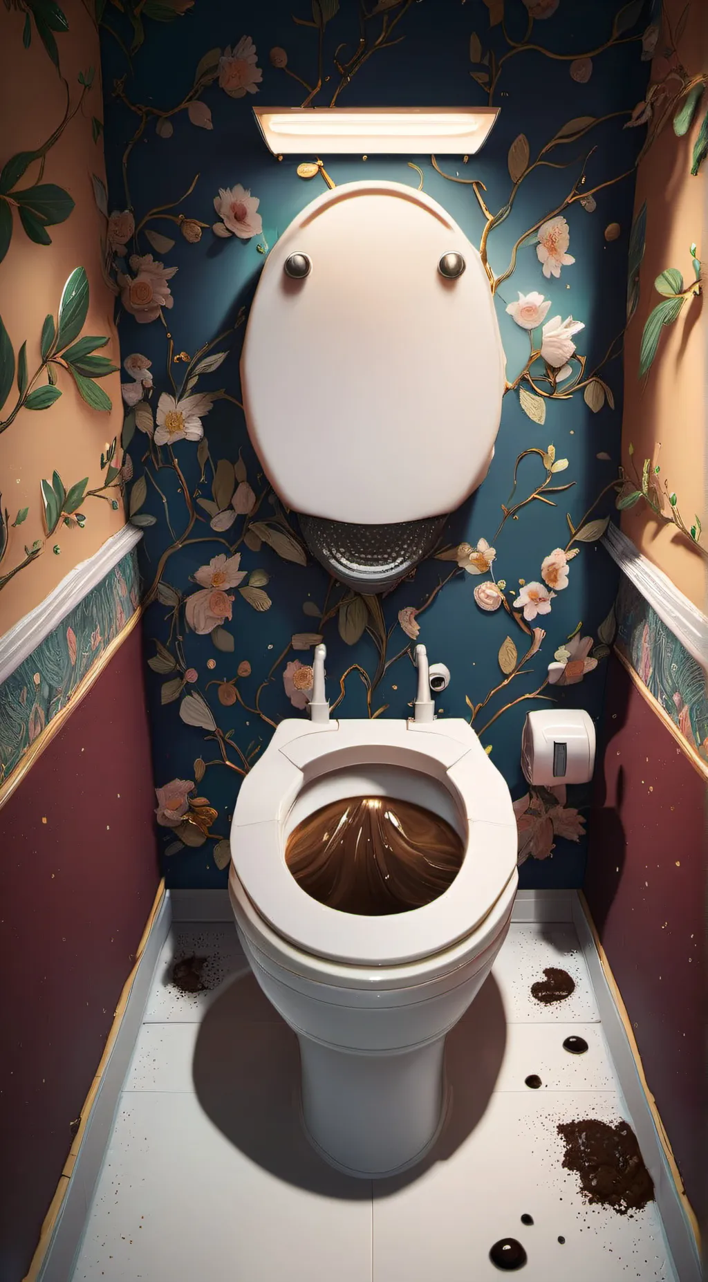 ai character: Shit in a toilet background