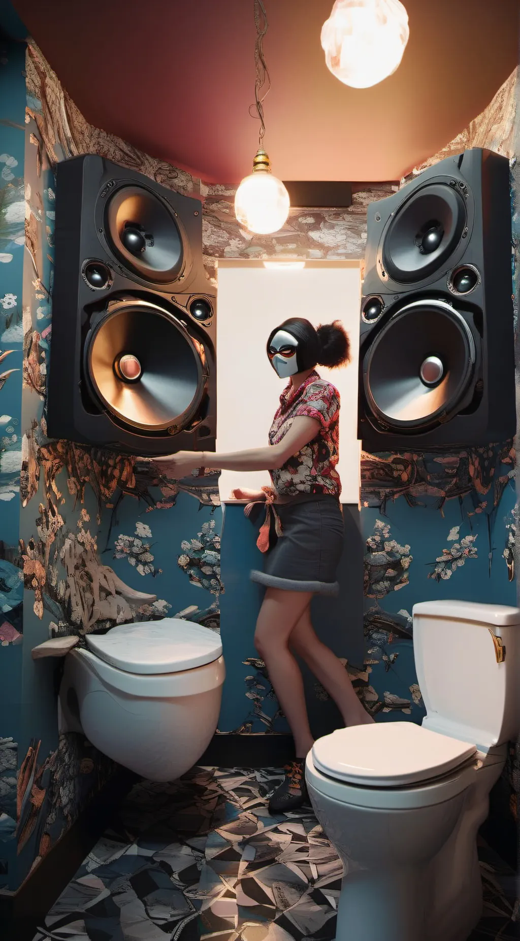 ai character: speaker woman  background