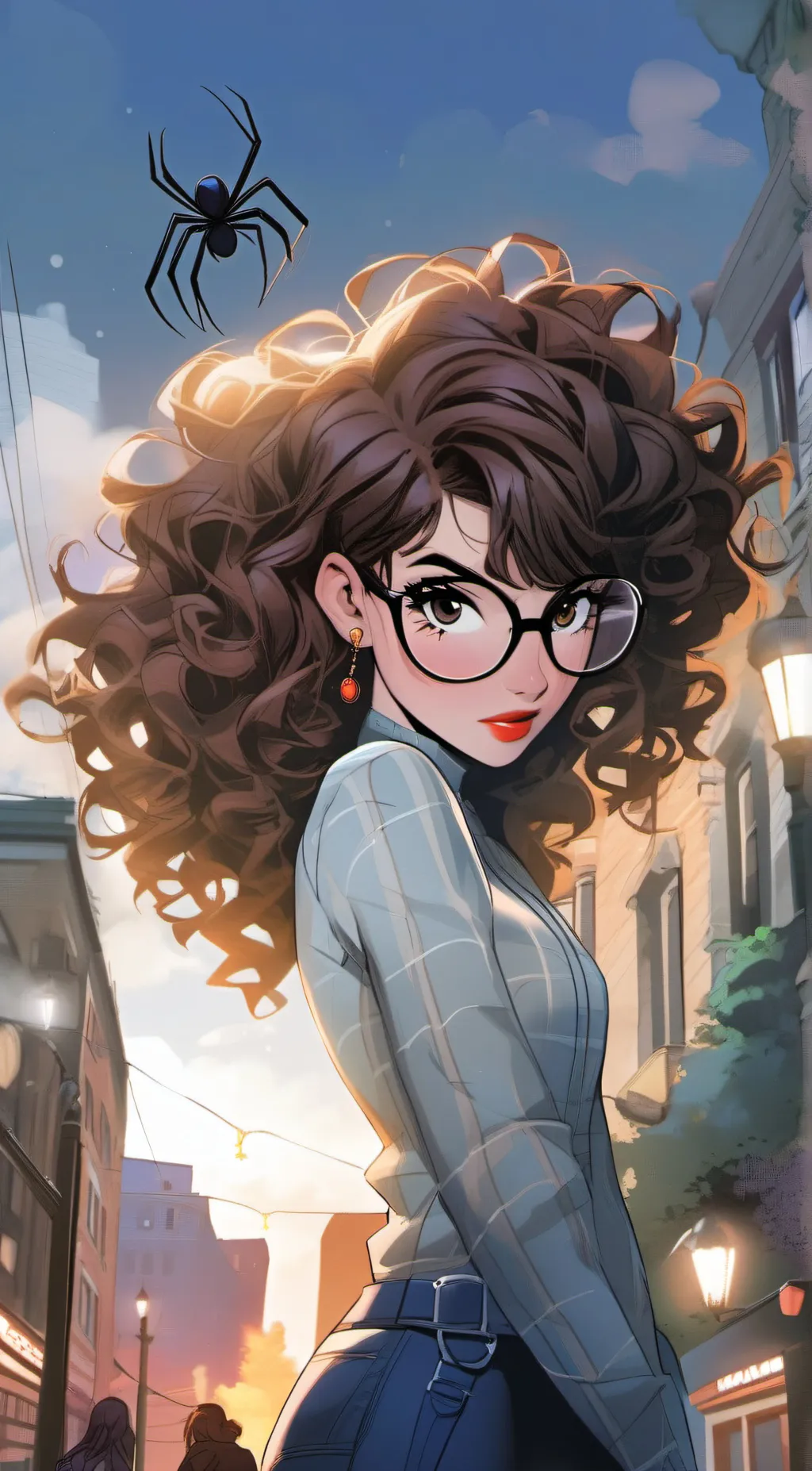 ai character: spider girl background