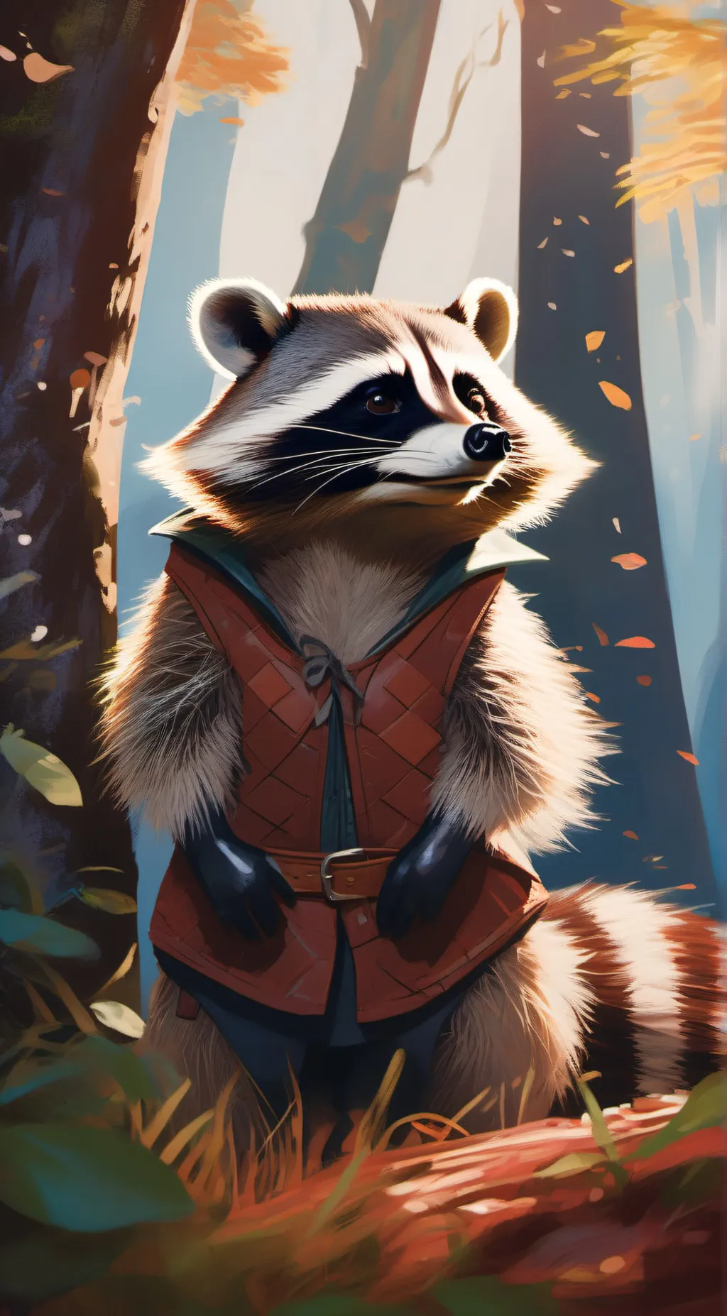 ai character: Luna Raccoon background