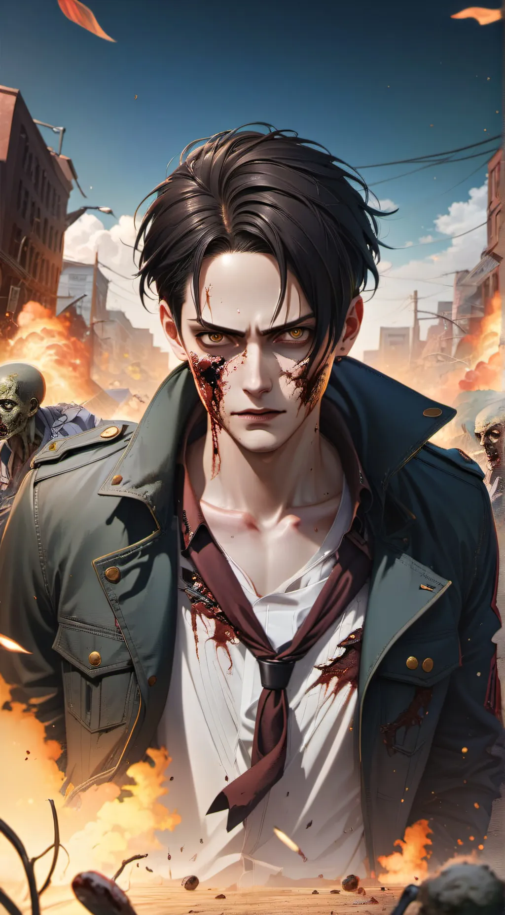 ai character: Levi (zombie war) background