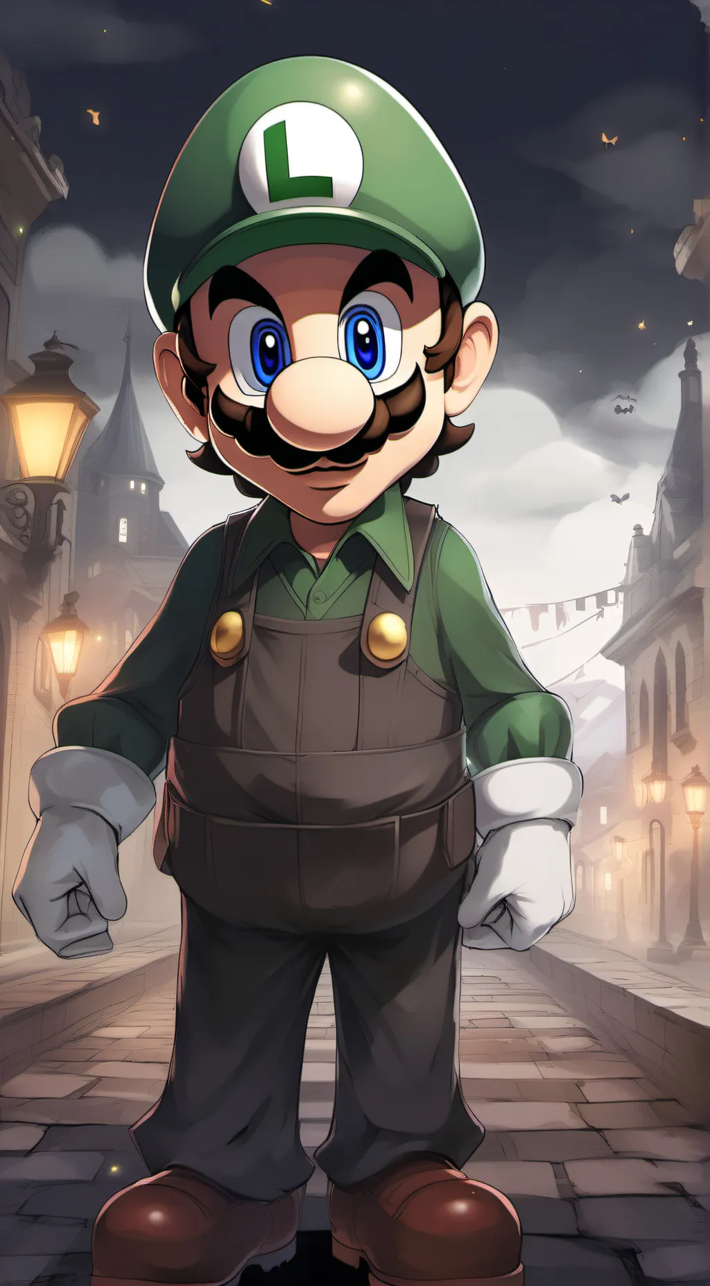 ai character: Luigi  background