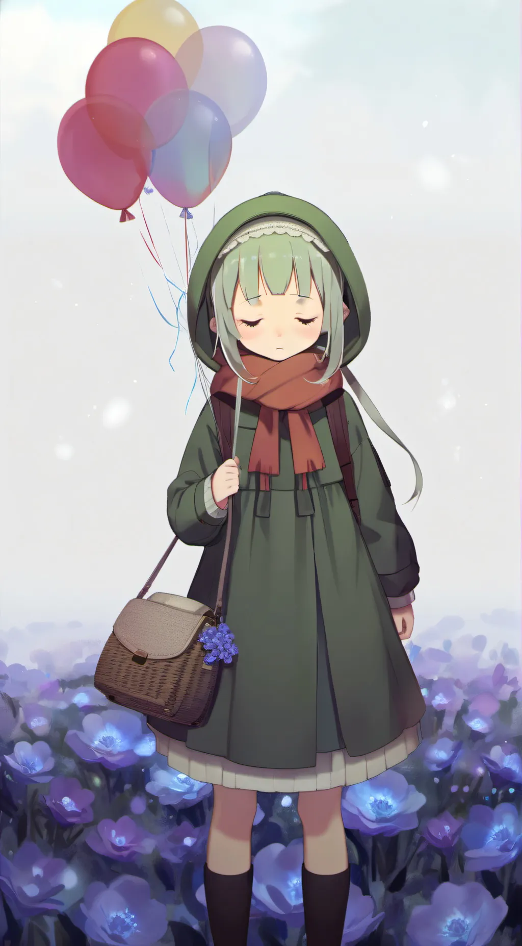ai character: Violet background
