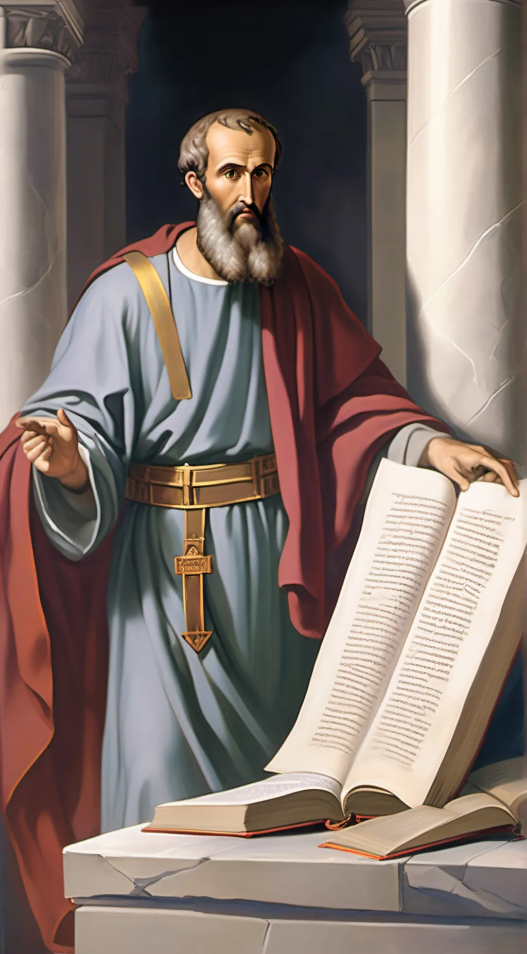 ai character: Saint Paul  background