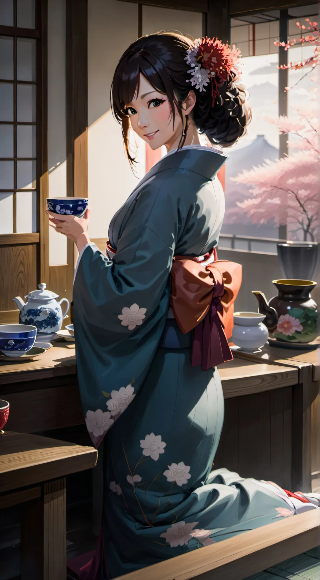ai character: Sakura background