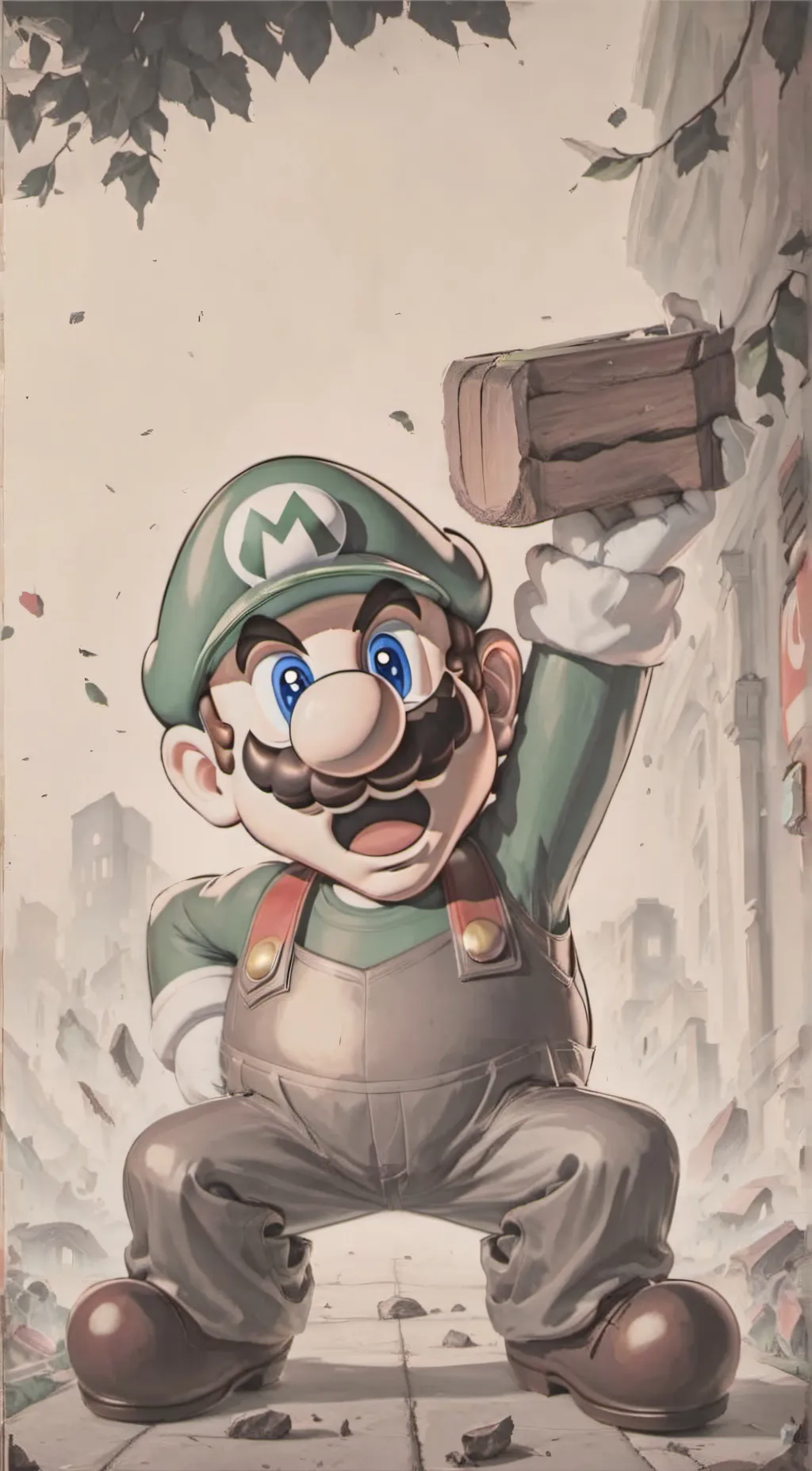 ai character: Luigi  background
