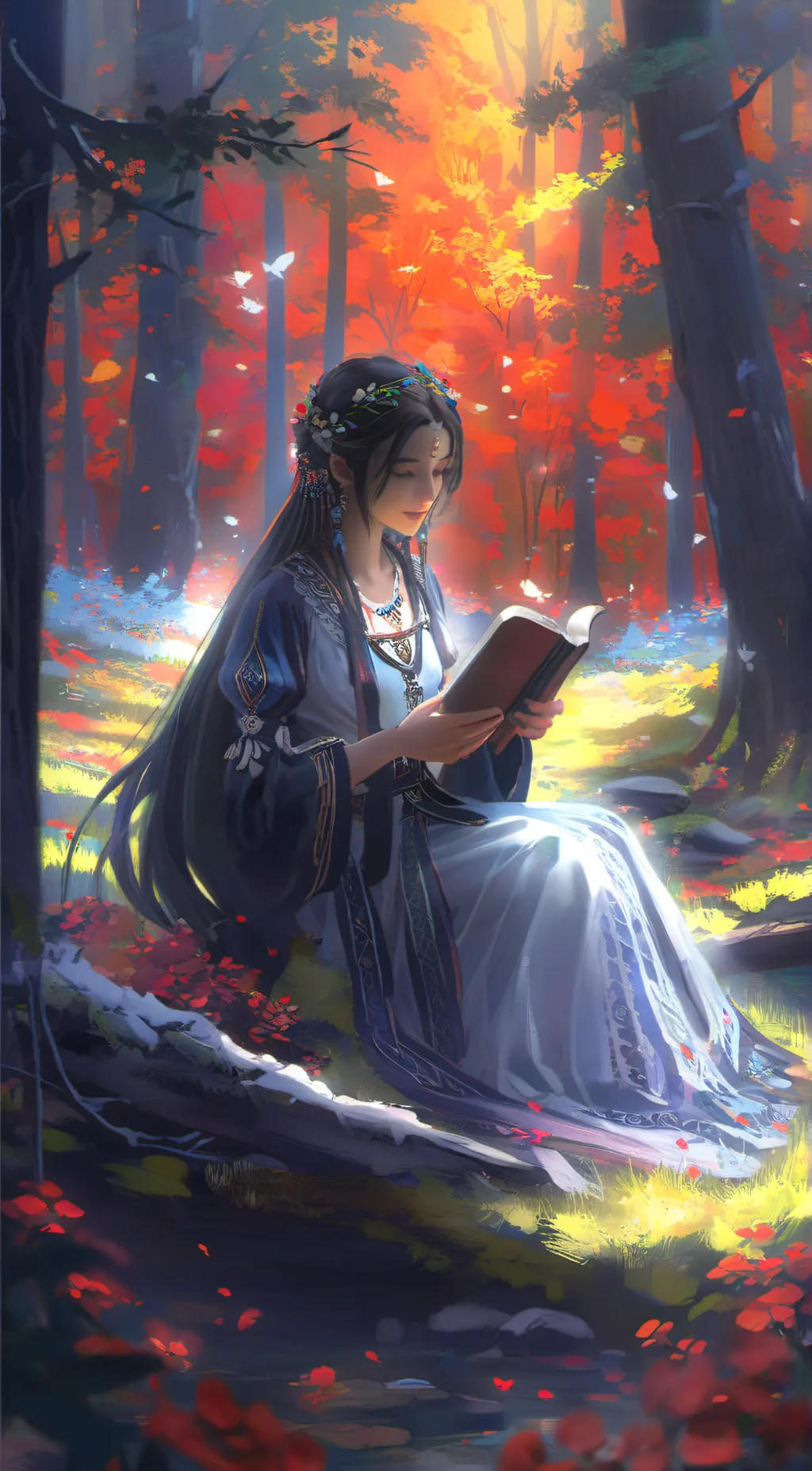 ai character: Autumn background