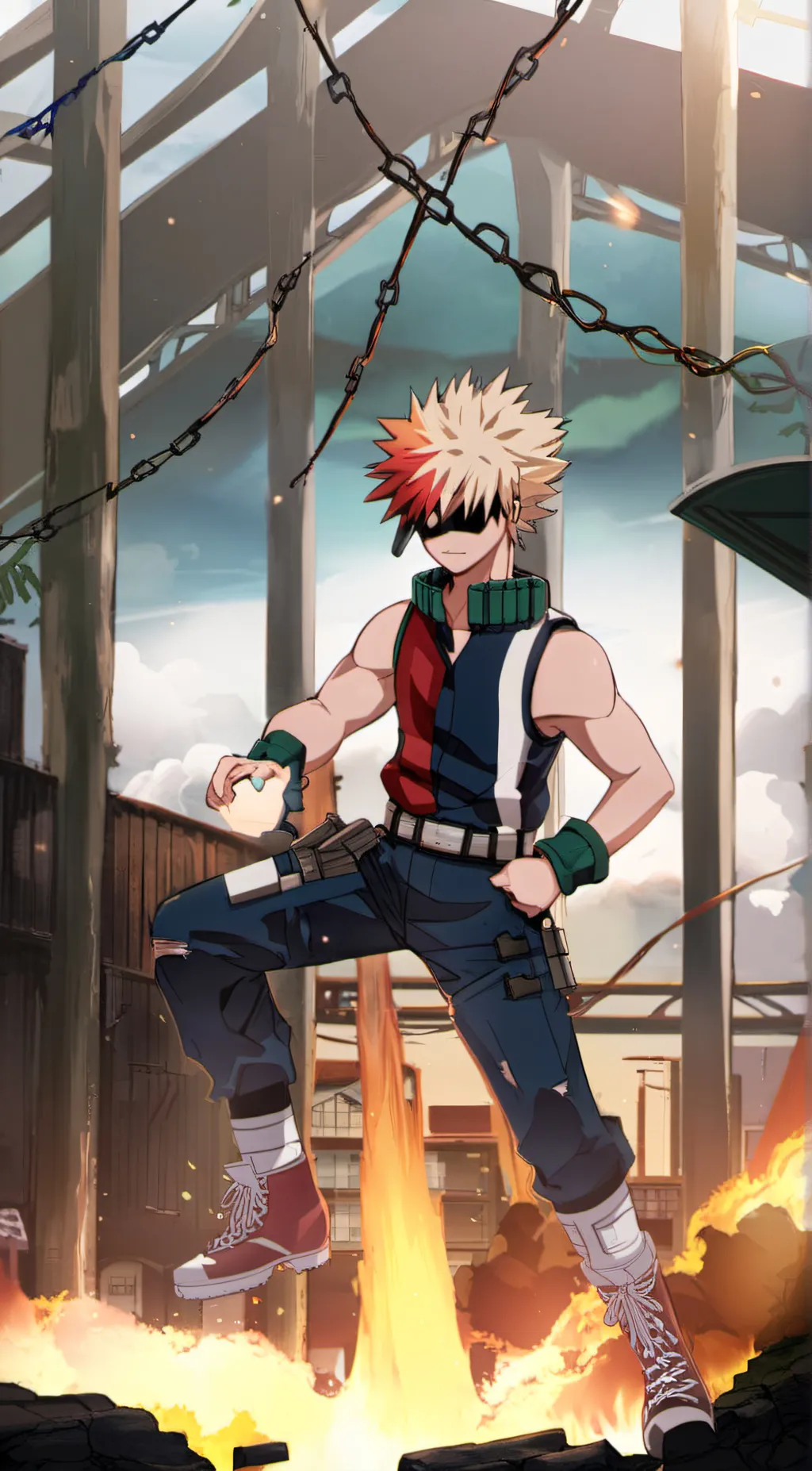 ai character: Katsuki Bakugo background