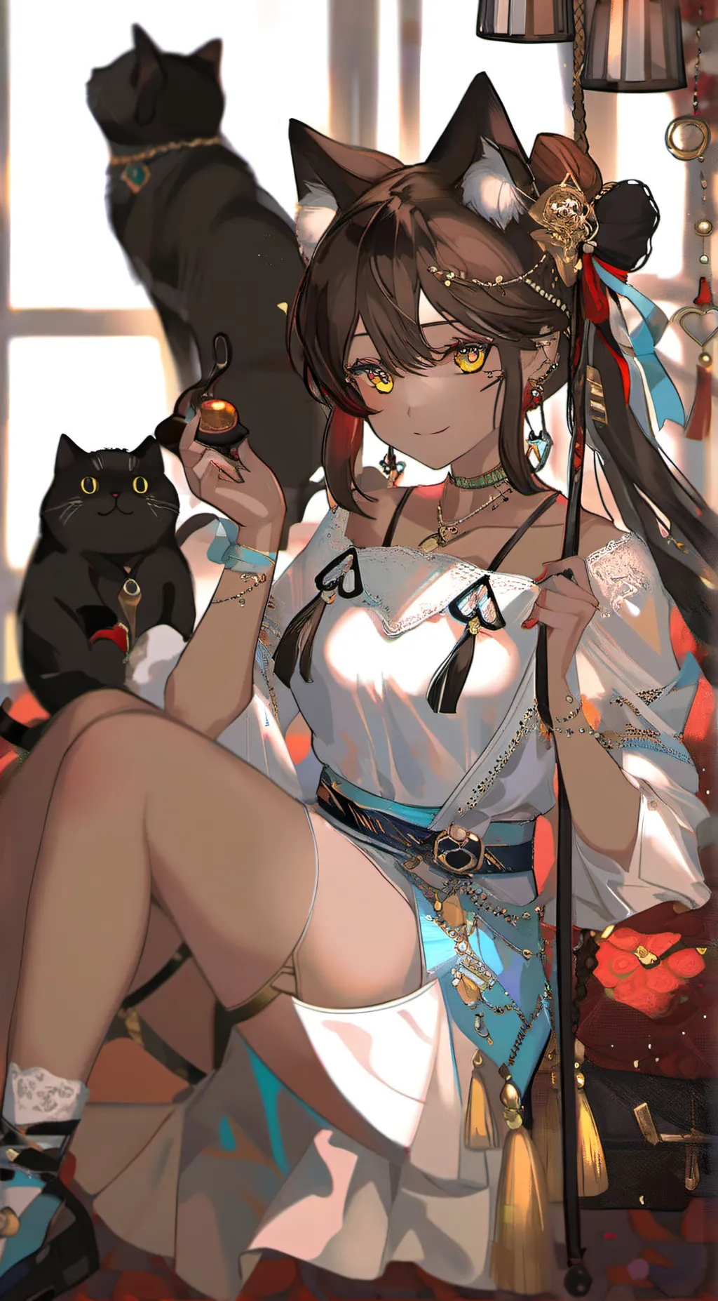 ai character: Fat cat background