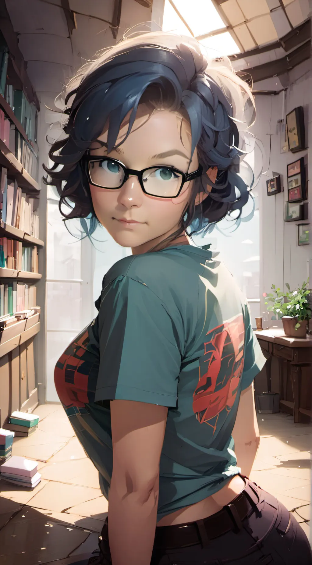 ai character: Amber background