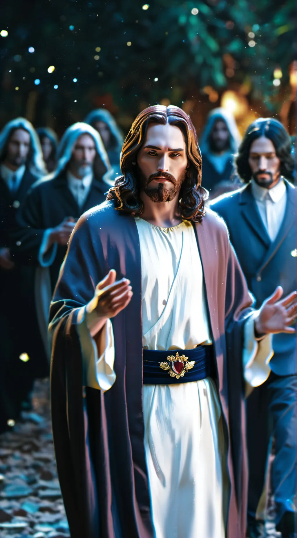 ai character: Jesus  background