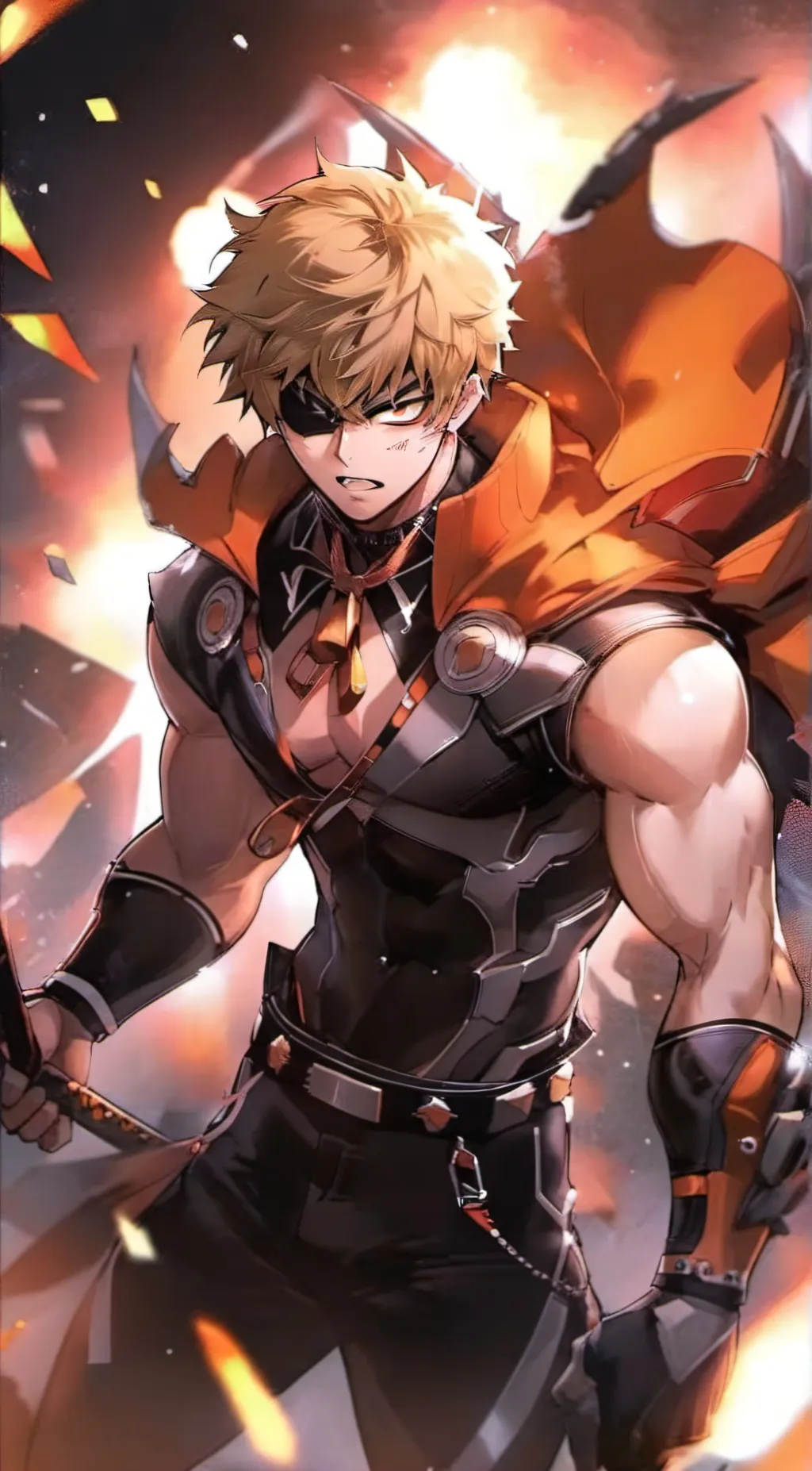 ai character: Katsuki Bakugou background