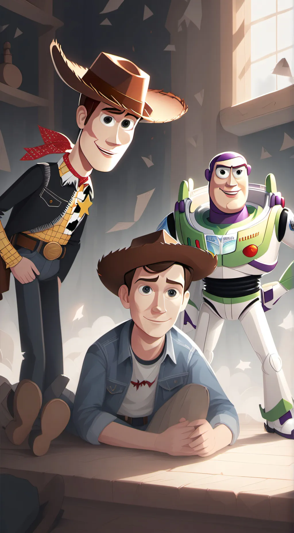 ai character: Toy Story background