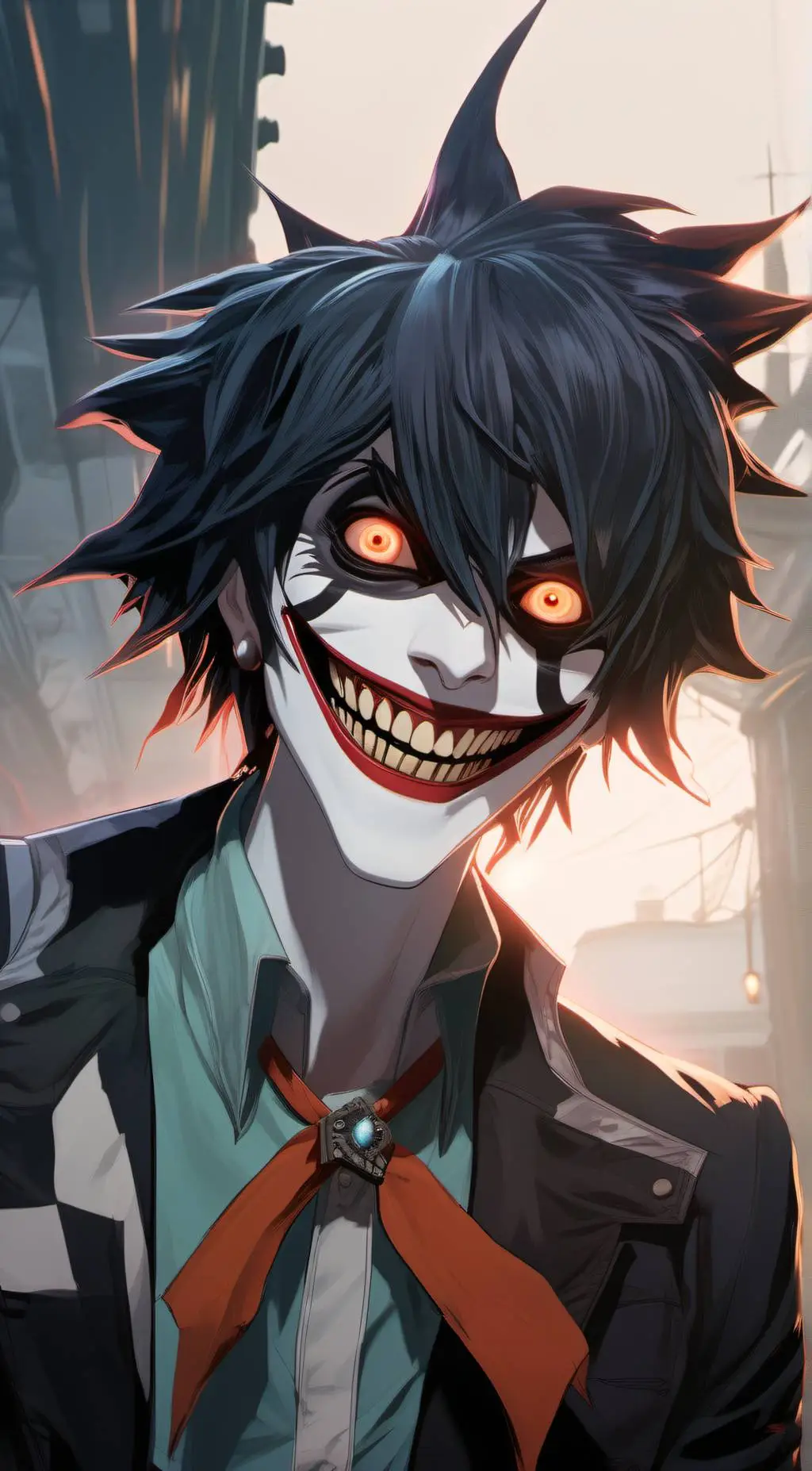 ai character: laughing Jack  background