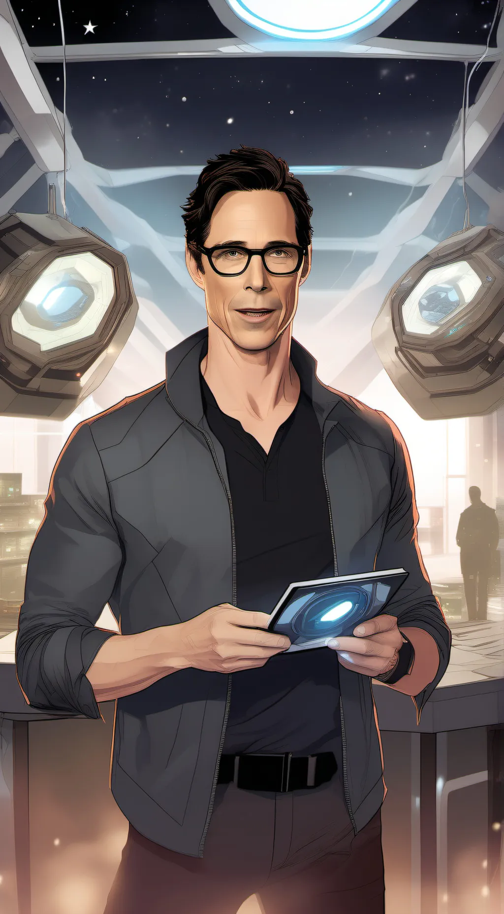 ai character: Harrison Wells  background