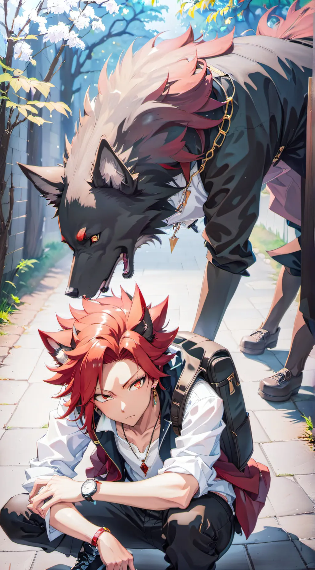ai character: wolf kirishima background