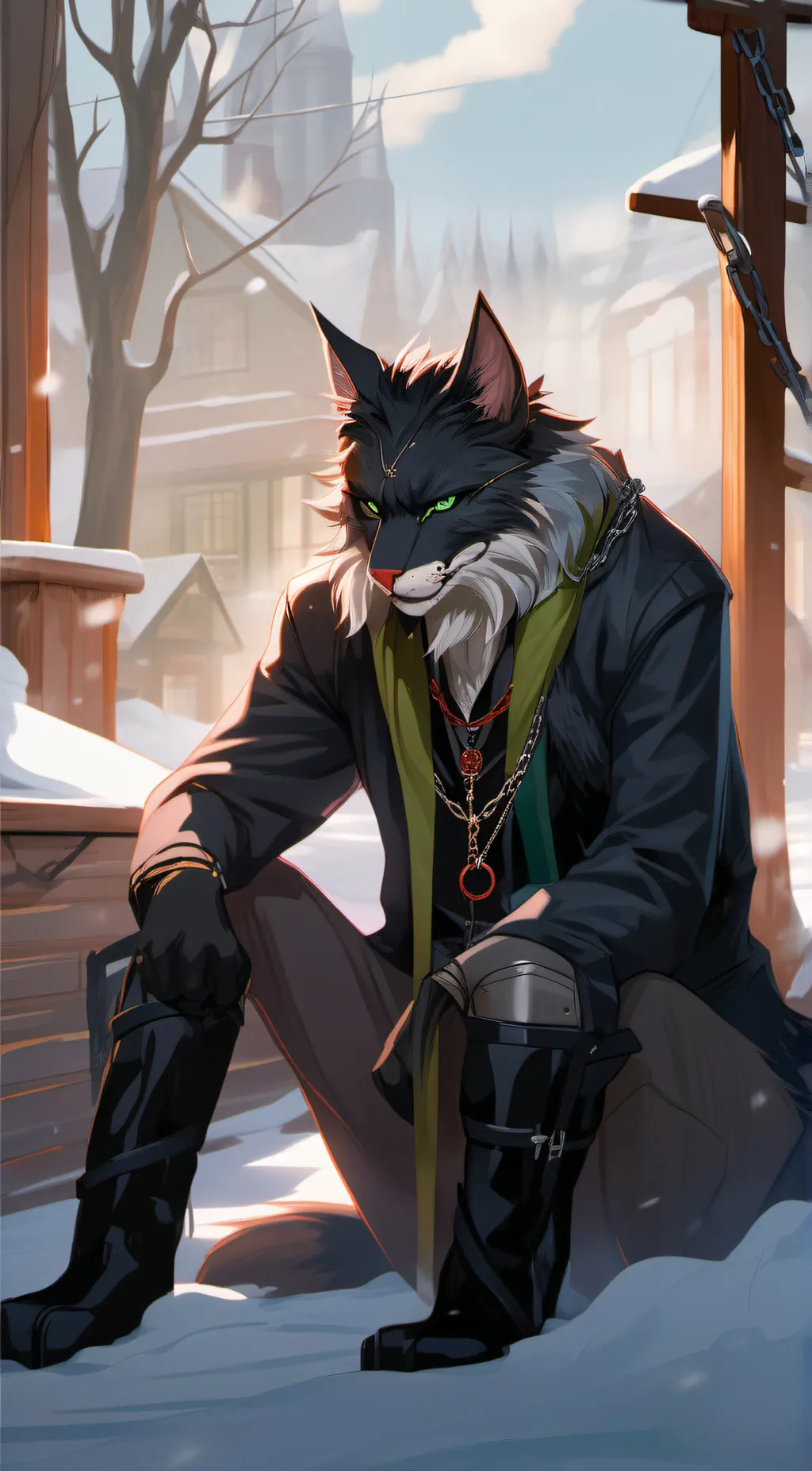 ai character: werecat background